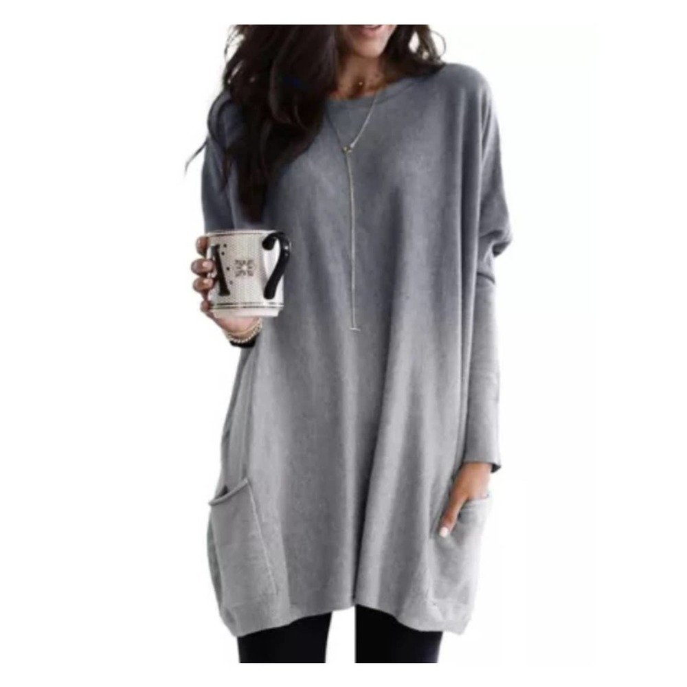 Ombré Oversized Long Sleeve Tunic Size L NWOT